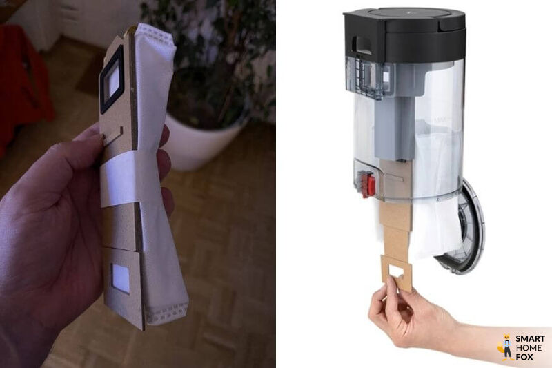 Die Einwegbeutel werden in der Absaugstation des Roborock S7 eingesetzt